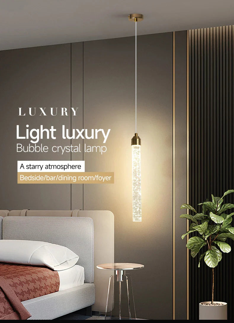 Modern Crystal Pendant Light with Gold Fixtures - Home Decor - Neutral light / 35CM