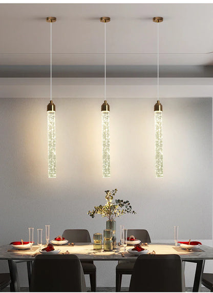 Modern Crystal Pendant Light with Gold Fixtures - Home Decor - Neutral light / 35CM
