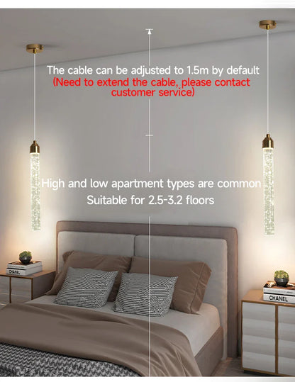 Modern Crystal Pendant Light with Gold Fixtures - Home Decor - Neutral light / 35CM