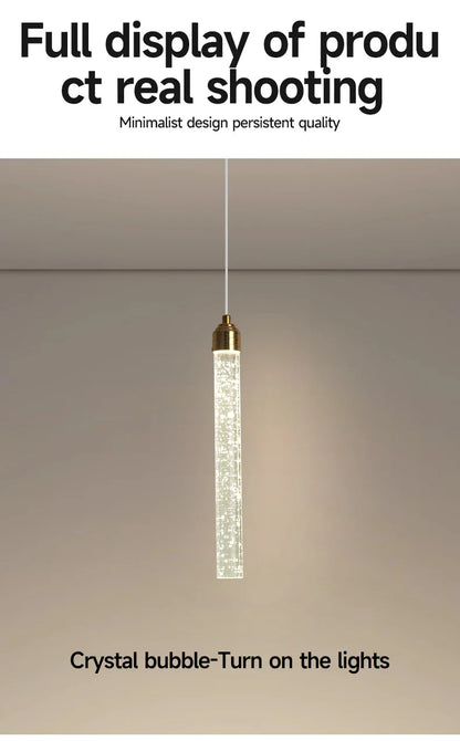 Modern Crystal Pendant Light with Gold Fixtures - Home Decor - Neutral light / 35CM