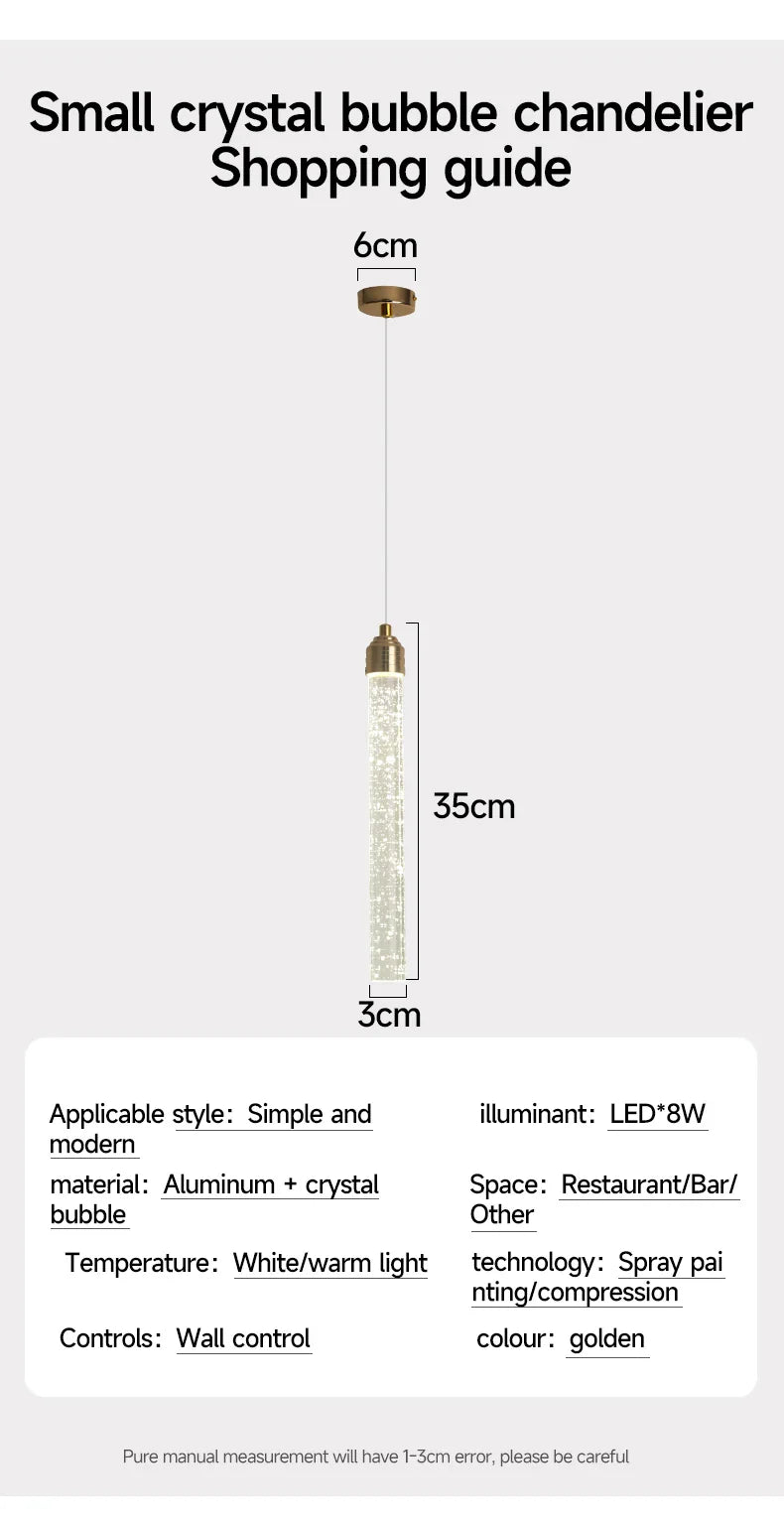Modern Crystal Pendant Light with Gold Fixtures - Home Decor - Neutral light / 35CM