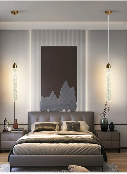 Modern Crystal Pendant Light with Gold Fixtures - Home Decor - Neutral light / 35CM