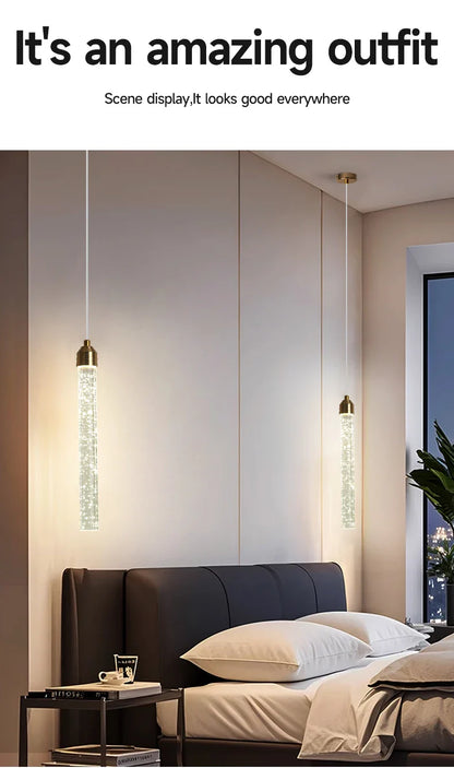 Modern Crystal Pendant Light with Gold Fixtures - Home Decor - Neutral light / 35CM