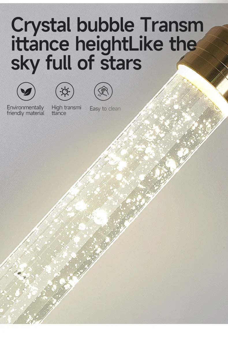 Modern Crystal Pendant Light with Gold Fixtures - Home Decor - Neutral light / 35CM