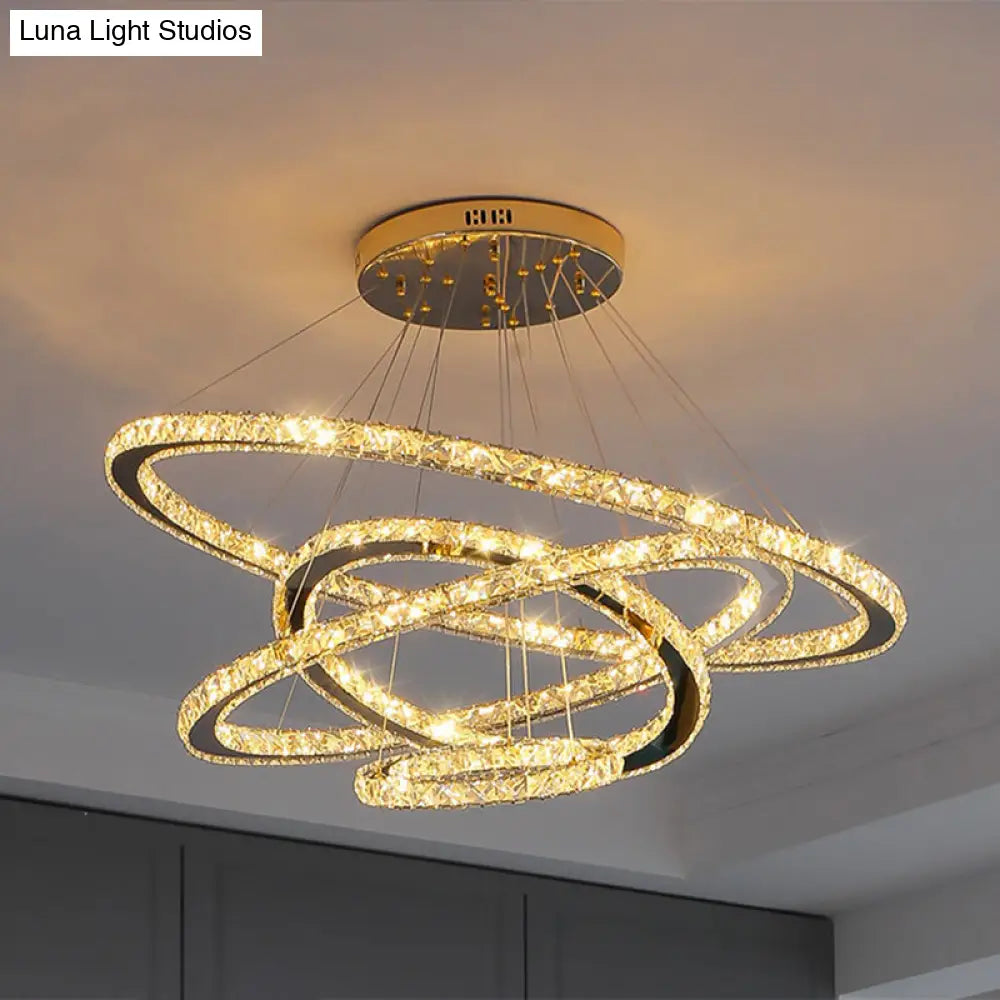 Modern Crystal Ring Pendant Light for Living Room