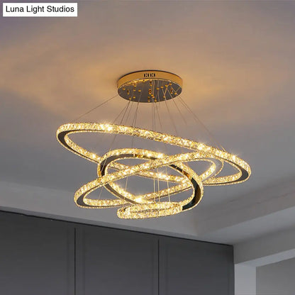 Modern Crystal Ring Pendant Light for Living Room