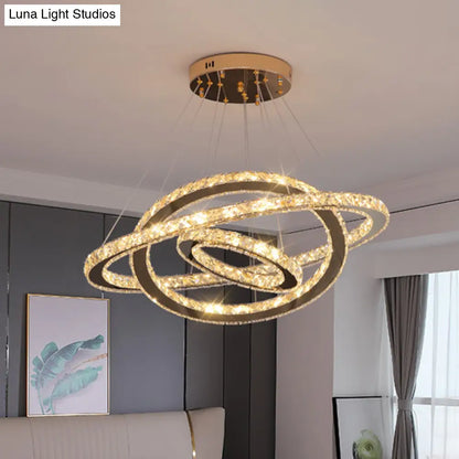 Modern Crystal Ring Pendant Light for Living Room