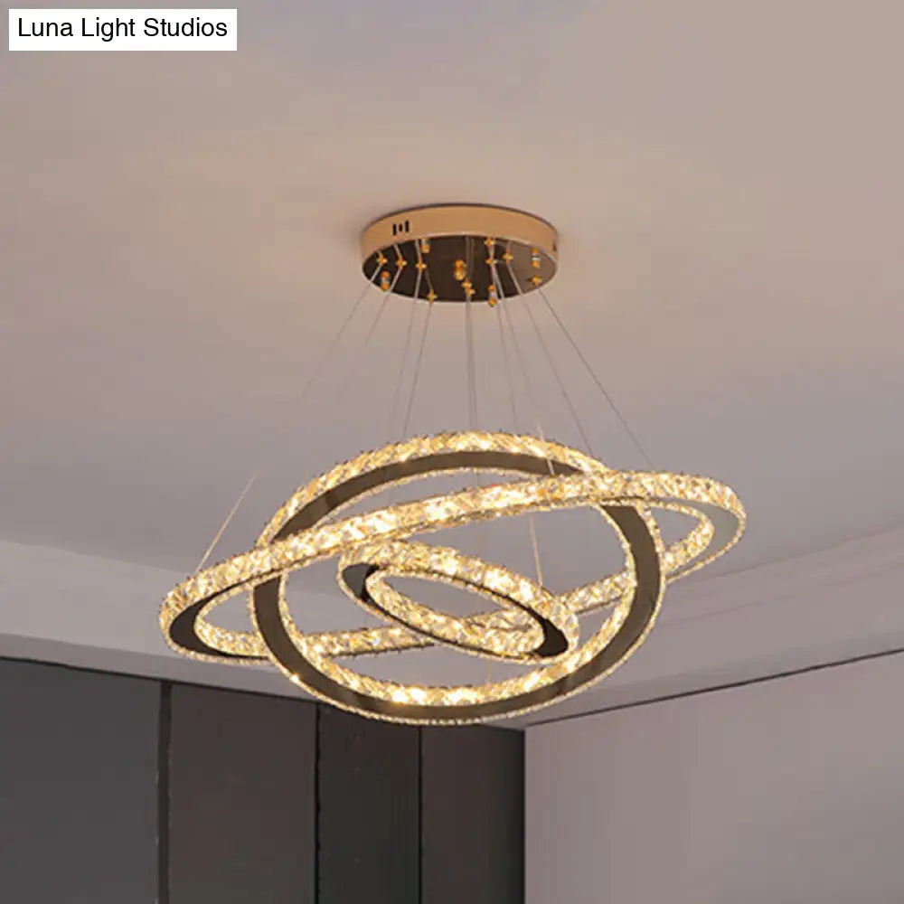 Modern Crystal Ring Pendant Light for Living Room