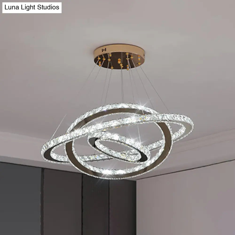 Modern Crystal Ring Pendant Light for Living Room