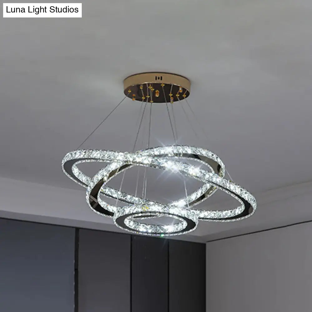 Modern Crystal Ring Pendant Light for Living Room