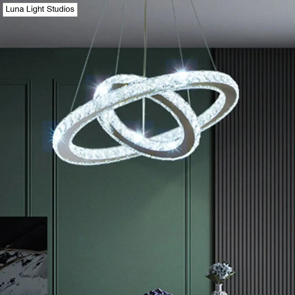 Modern Crystal Ring Pendant Light for Living Room