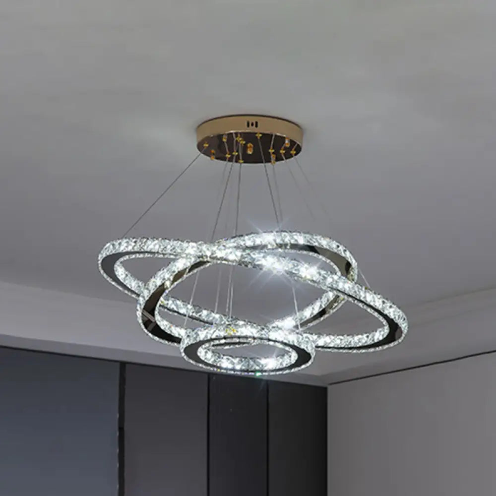 Modern Crystal Ring Pendant Light for Living Room