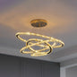 Modern Crystal Ring Pendant Light for Living Room