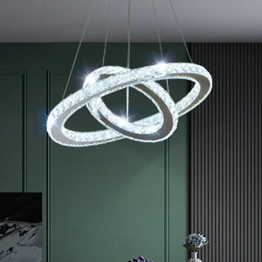 Modern Crystal Ring Pendant Light for Living Room