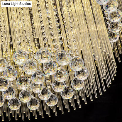 Lámpara de techo DecorBites™ Modern Crystal Rod de 2 niveles, acabado níquel, LED, para sala de estar