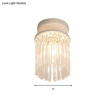 DecorBites™ DecorBites™ Modern Crystal Rod Ceiling Light Fixture - White Petal Flush Mount with 1/3/5 Lights