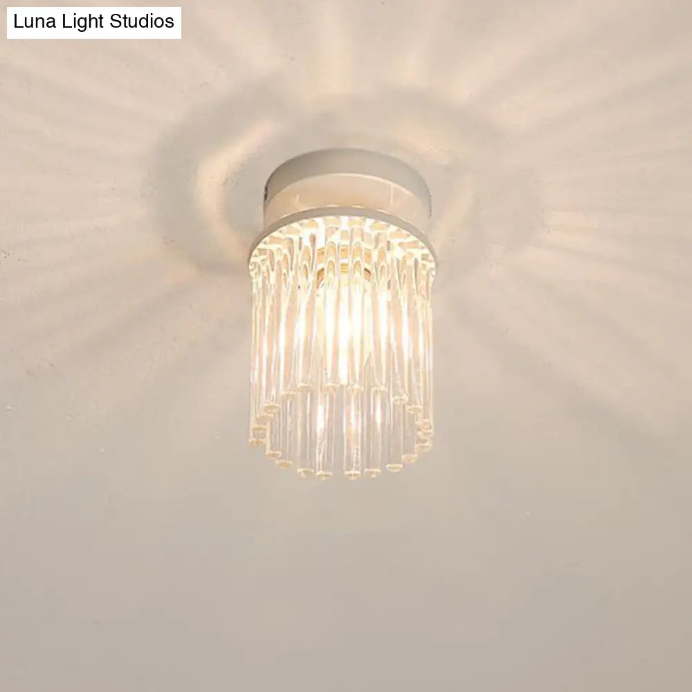 DecorBites™ DecorBites™ Modern Crystal Rod Ceiling Light Fixture - White Petal Flush Mount with 1/3/5 Lights