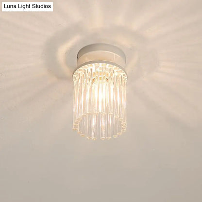 DecorBites™ DecorBites™ Modern Crystal Rod Ceiling Light Fixture - White Petal Flush Mount with 1/3/5 Lights