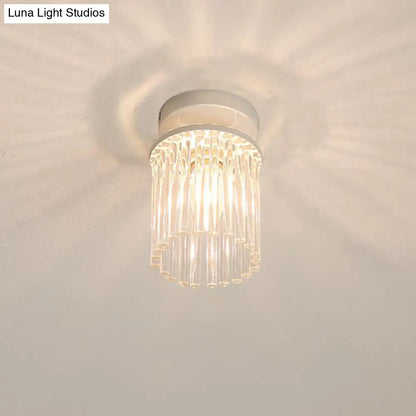 DecorBites™ DecorBites™ Modern Crystal Rod Ceiling Light Fixture - White Petal Flush Mount with 1/3/5 Lights