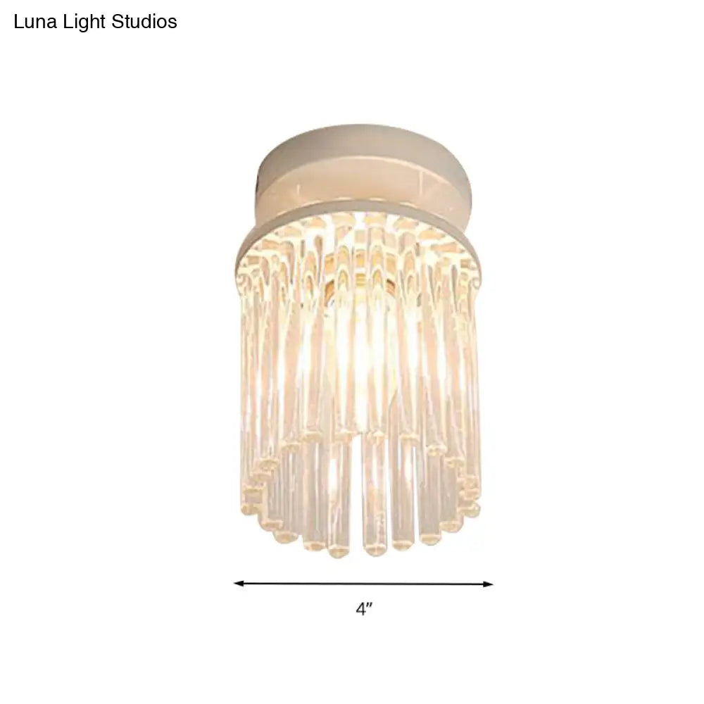 DecorBites™ DecorBites™ Modern Crystal Rod Ceiling Light Fixture - White Petal Flush Mount with 1/3/5 Lights