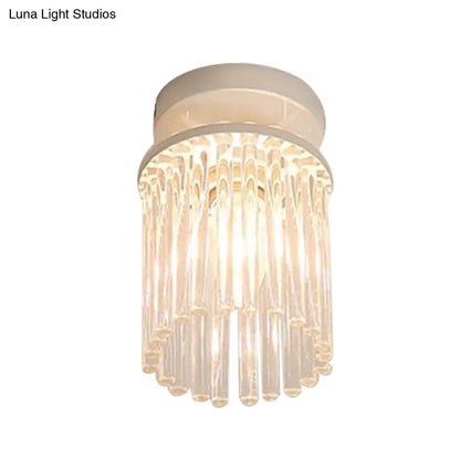 DecorBites™ DecorBites™ Modern Crystal Rod Ceiling Light Fixture - White Petal Flush Mount with 1/3/5 Lights