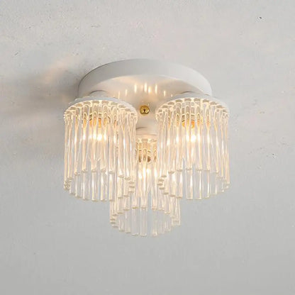 DecorBites™ DecorBites™ Modern Crystal Rod Ceiling Light Fixture - White Petal Flush Mount with 1/3/5 Lights