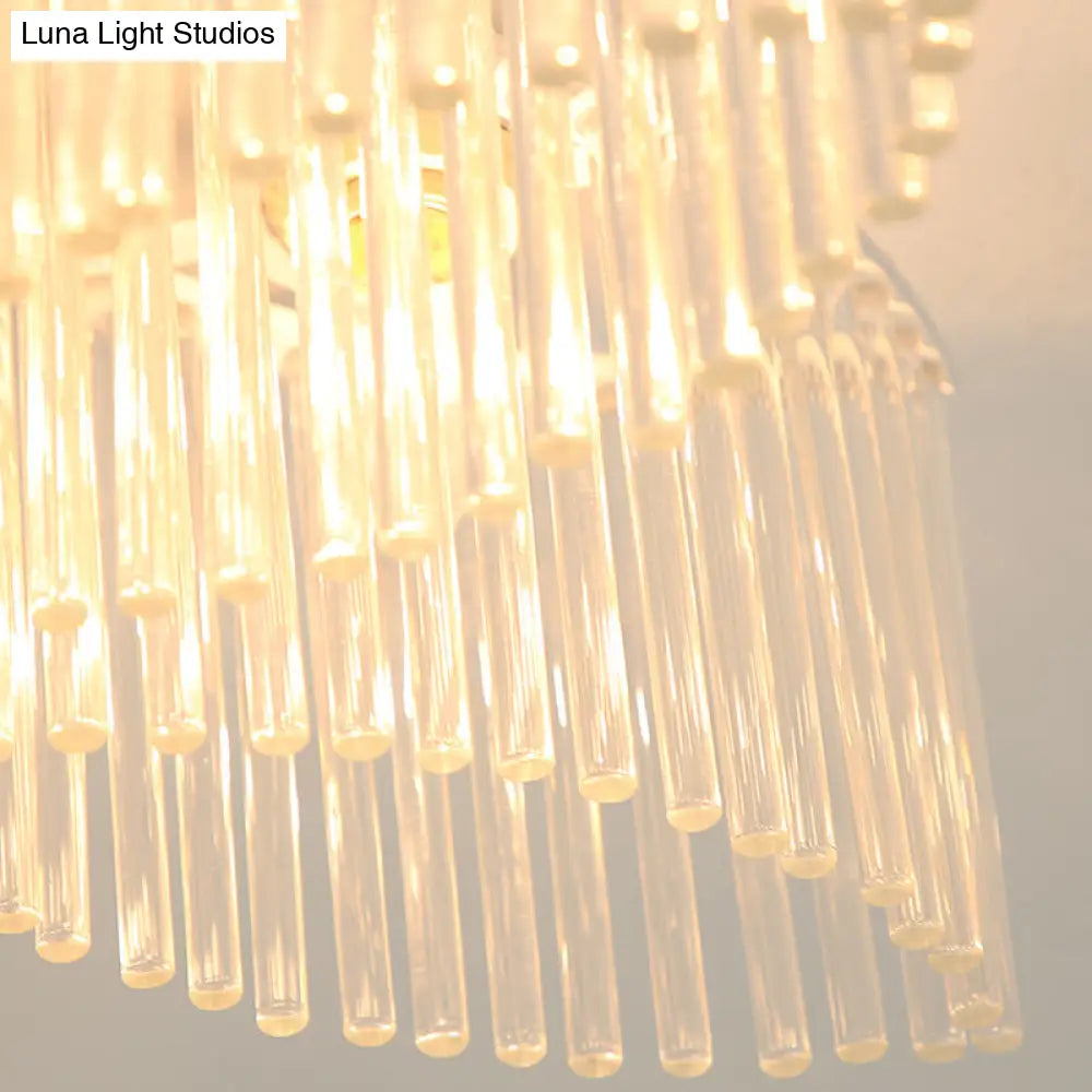 DecorBites™ DecorBites™ Modern Crystal Rod Ceiling Light Fixture - White Petal Flush Mount with 1/3/5 Lights