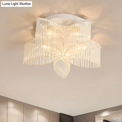 DecorBites™ DecorBites™ Modern Crystal Rod Ceiling Light Fixture - White Petal Flush Mount with 1/3/5 Lights