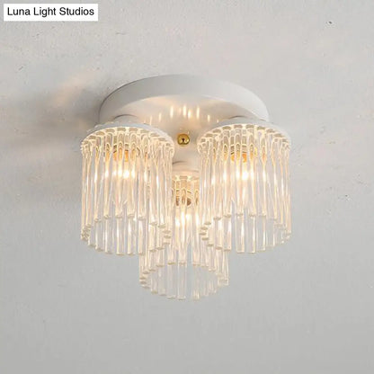DecorBites™ DecorBites™ Modern Crystal Rod Ceiling Light Fixture - White Petal Flush Mount with 1/3/5 Lights