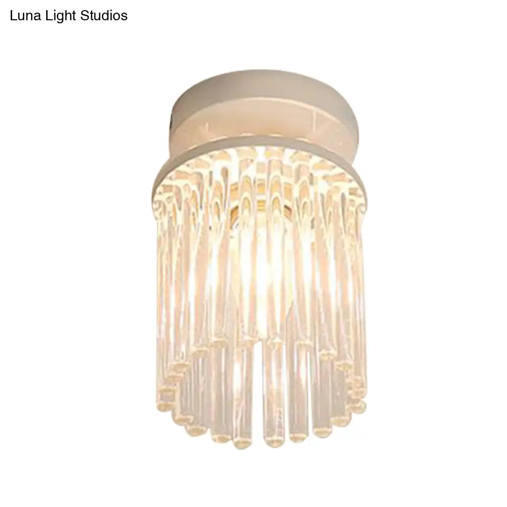 DecorBites™ DecorBites™ Modern Crystal Rod Ceiling Light Fixture - White Petal Flush Mount with 1/3/5 Lights