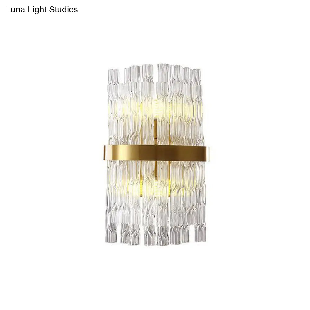 DecorBites™ DecorBites™ Modern Crystal Rod Wall Sconce with Layered Flush Design - Illuminating Wall Lighting Ideas