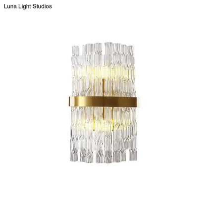 DecorBites™ DecorBites™ Modern Crystal Rod Wall Sconce with Layered Flush Design - Illuminating Wall Lighting Ideas
