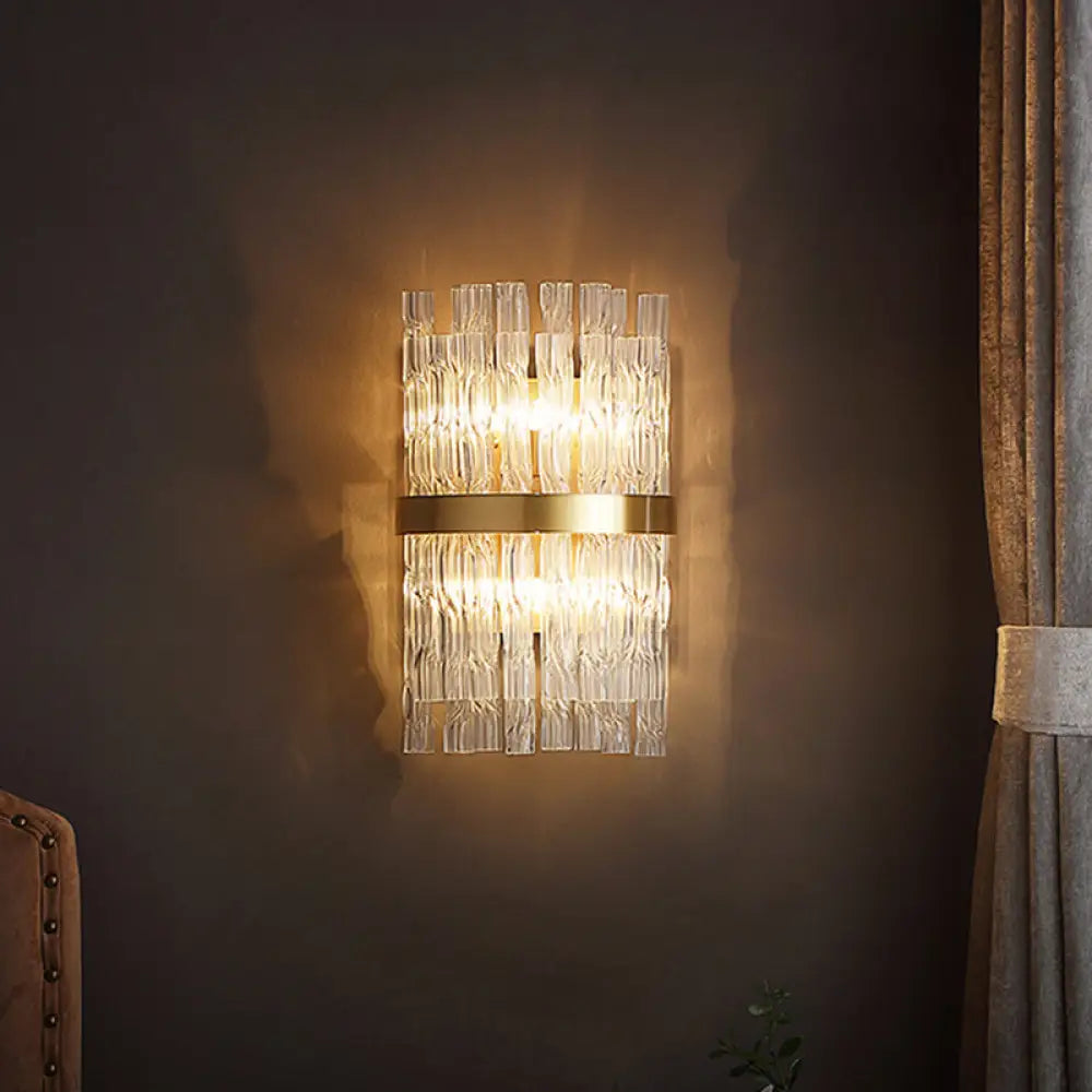 DecorBites™ DecorBites™ Modern Crystal Rod Wall Sconce with Layered Flush Design - Illuminating Wall Lighting Ideas