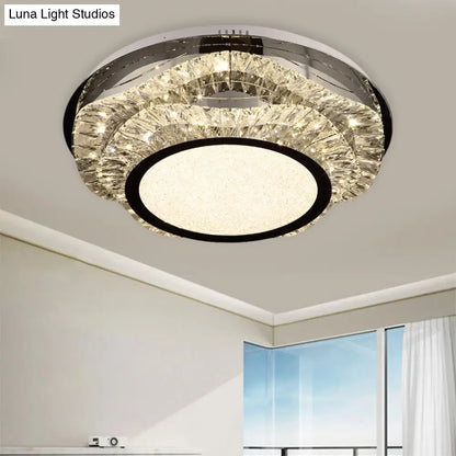 Lámpara de techo LED empotrada DecorBites™ Modern Crystal Scalloped con acabado cromado