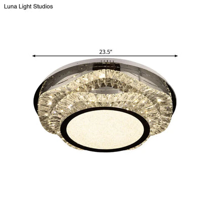 Lámpara de techo LED empotrada DecorBites™ Modern Crystal Scalloped con acabado cromado