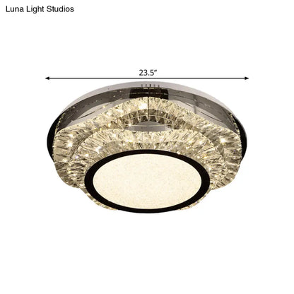 Lámpara de techo LED empotrada DecorBites™ Modern Crystal Scalloped con acabado cromado