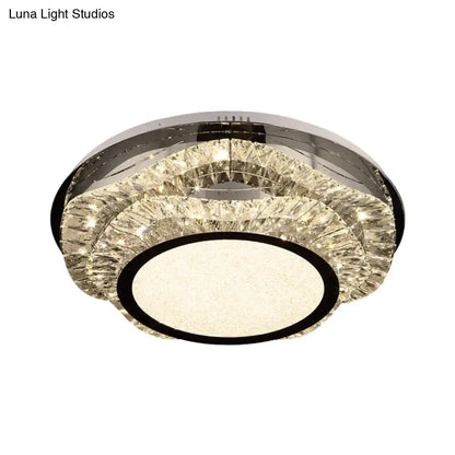 Lámpara de techo LED empotrada DecorBites™ Modern Crystal Scalloped con acabado cromado
