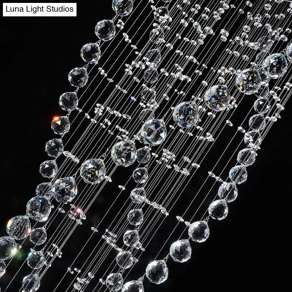 Lámpara de techo DecorBites™ Modern Crystal Spiral Flush Light con 5 bombillas - Acabado níquel para sala de estar