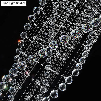 Lámpara de techo DecorBites™ Modern Crystal Spiral Flush Light con 5 bombillas - Acabado níquel para sala de estar