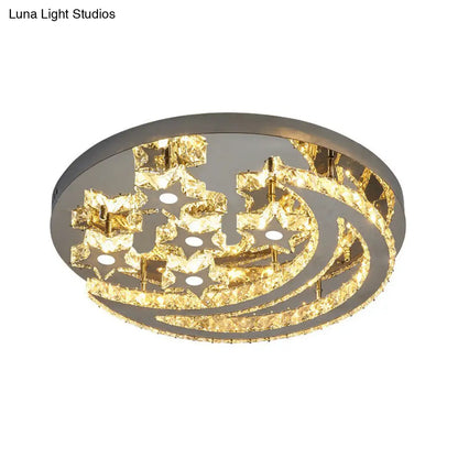 Lámpara de techo semiempotrada DecorBites™ Modern Crystal de acero inoxidable para dormitorio