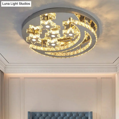 Lámpara de techo semiempotrada DecorBites™ Modern Crystal de acero inoxidable para dormitorio