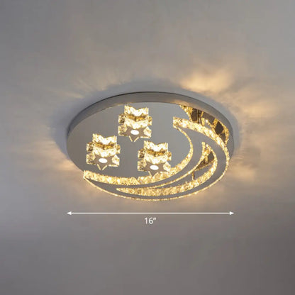 Lámpara de techo semiempotrada DecorBites™ Modern Crystal de acero inoxidable para dormitorio