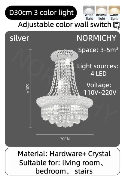 Modern Crystal Staircase Chandelier in Gold or Black - Decorbites