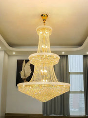 Modern Crystal Staircase Chandelier in Gold or Black - Decorbites