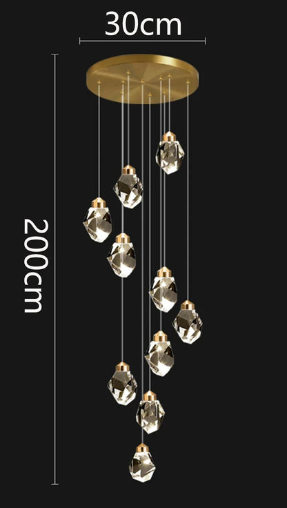 Modern Crystal Staircase Chandelier Pendant Light - Decorbites