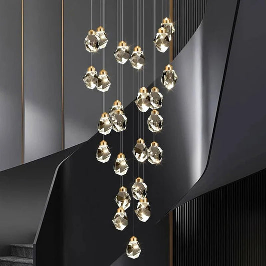 Modern Crystal Staircase Chandelier Pendant Light - Decorbites