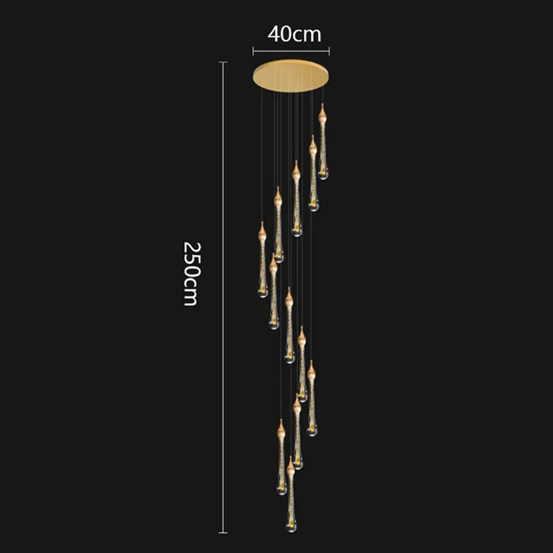 Modern Crystal Staircase Chandelier Pendant Light - Decorbites