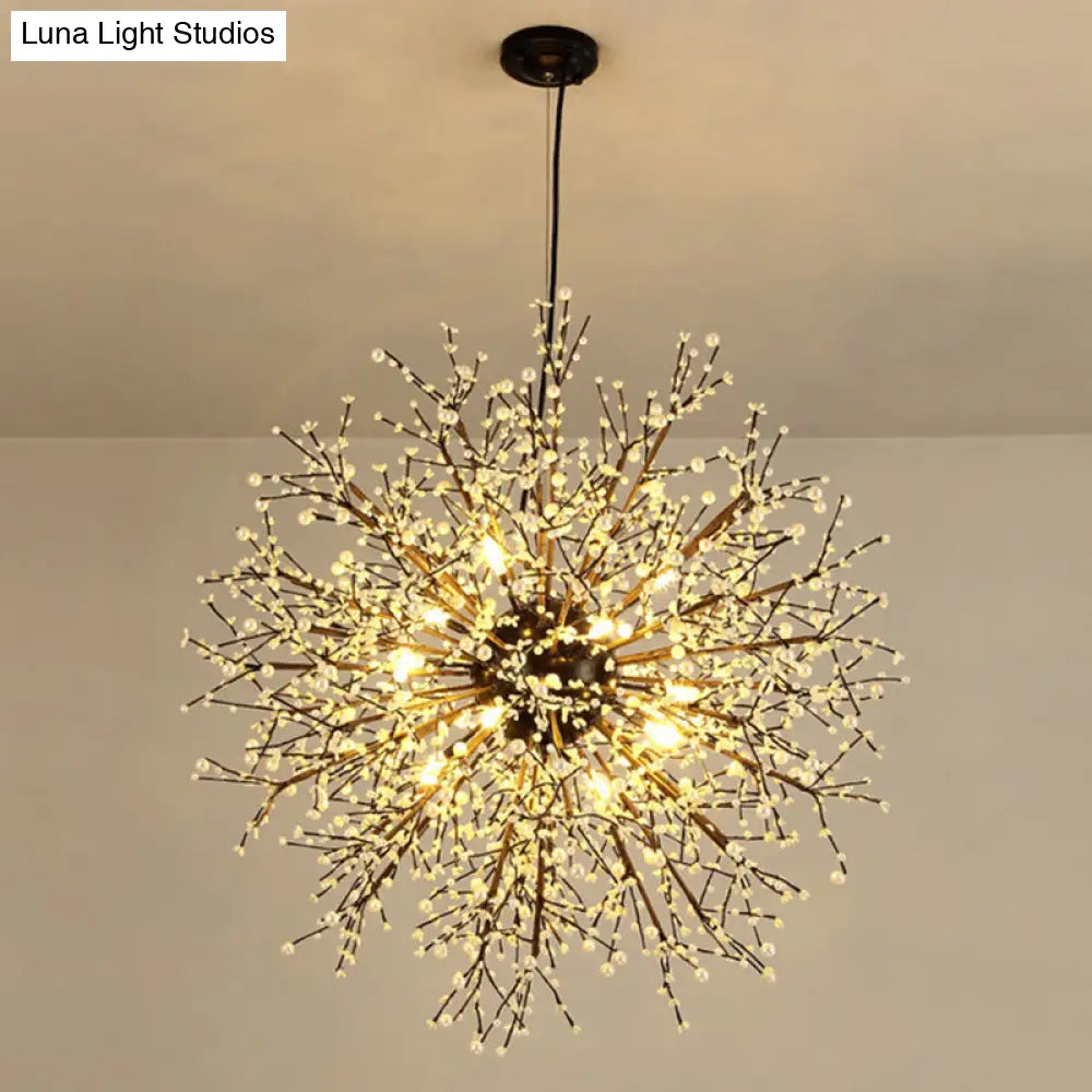 Lámpara de araña moderna de cristal con forma de estrella: 23,5"/31,5" de ancho, 8/12 luces, blanca/roja y verde