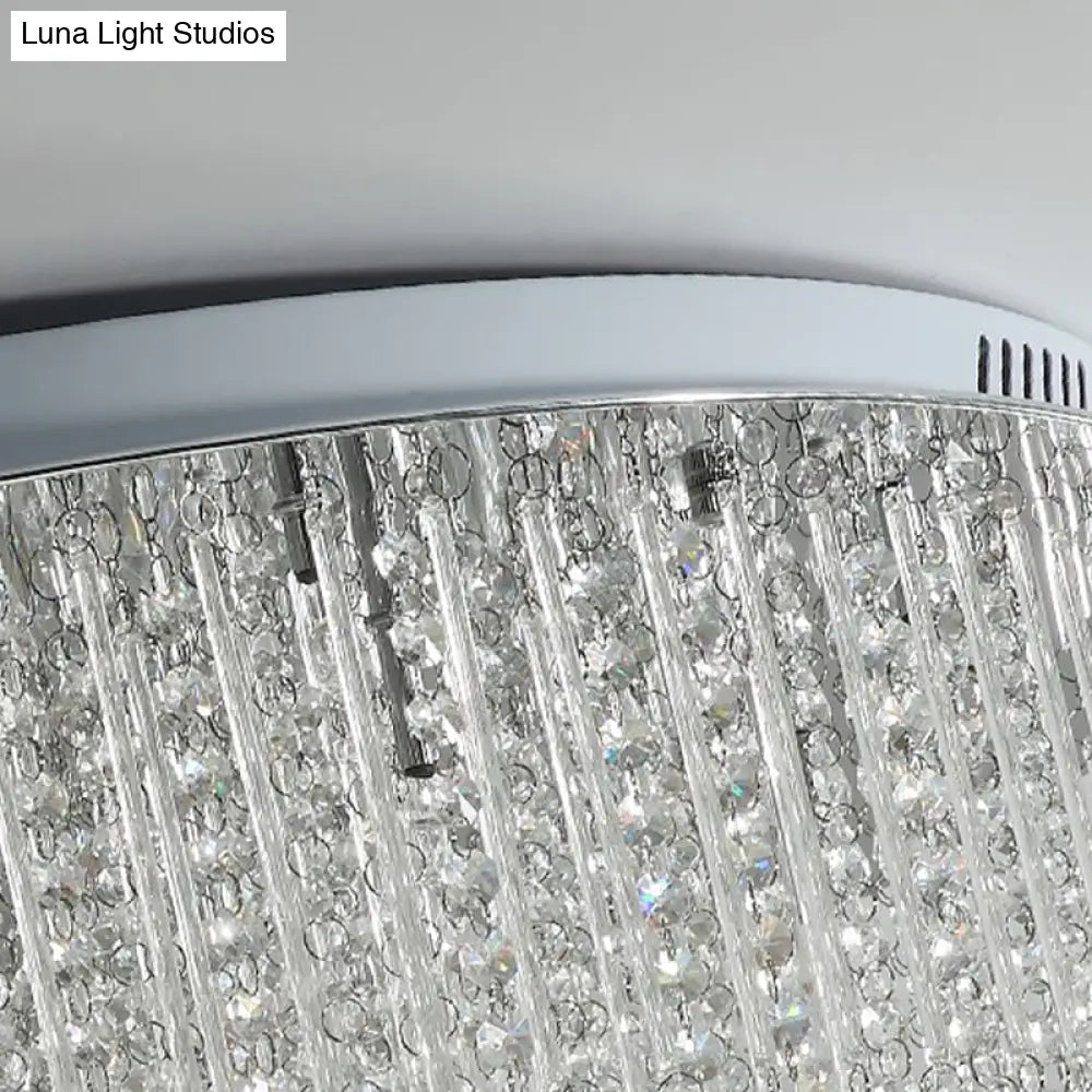 DecorBites™ Lámpara de techo LED de níquel de 3 niveles con diseño moderno de cristales, montaje empotrado para sala de estar