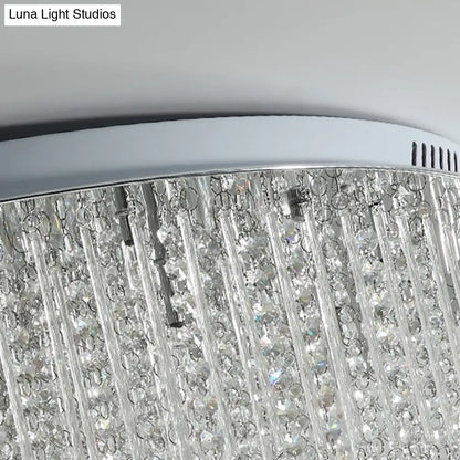 DecorBites™ Lámpara de techo LED de níquel de 3 niveles con diseño moderno de cristales, montaje empotrado para sala de estar